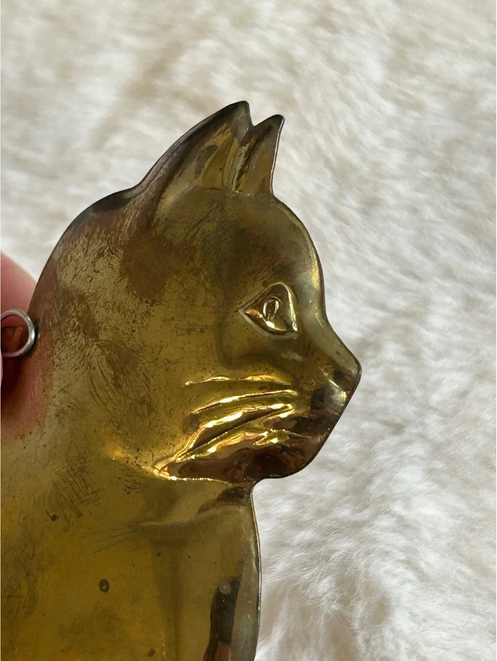 Vintage Department 56 Brass Cat Wall Hanging Decor